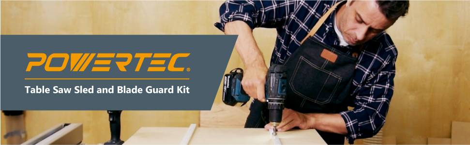 Table Saw Sled and Blade Guard Kit - POWERTEC | Table Saw Crosscut