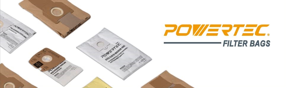 POWERTEC 75046-P5 5-Ply Filter Bags for AstroVac, Valet and VacuMaid HPB2HPK & HPB2H Vacuums, 15 Pk