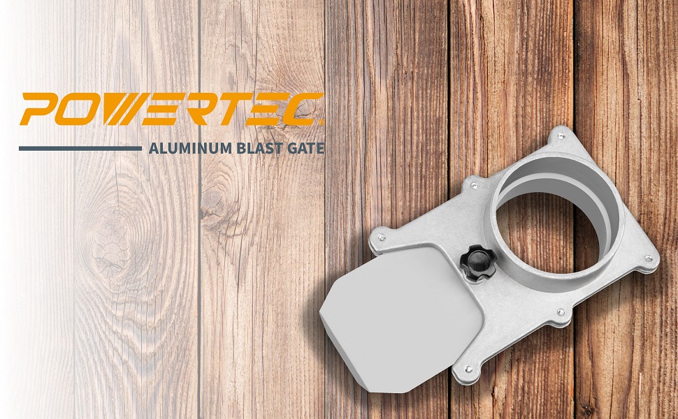 POWERTEC 4-Inch Aluminum Blast Gate 2-Pack - For Dust Collector & Vacuum Fittings - 70135-P2