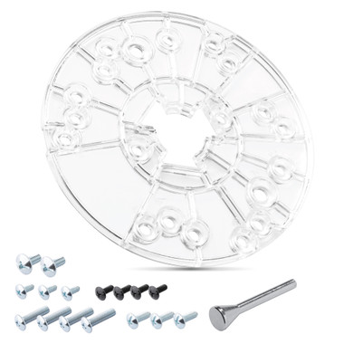 Router Base Plate Clear Acrylic w/Centering Pin 6-1/2