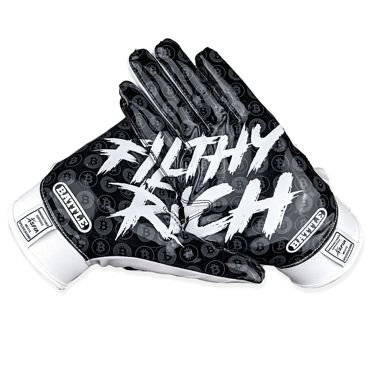 White $ BAGS Football Gloves