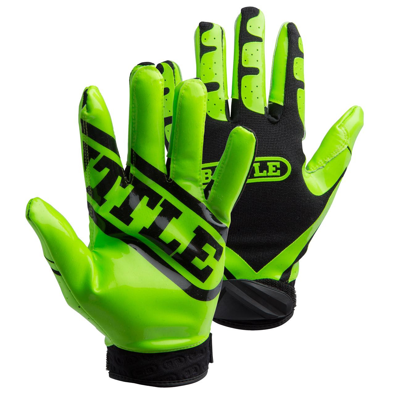 Football Gloves for Youth and Adult Sticky Receiver Gloves Size Large Green  NEW