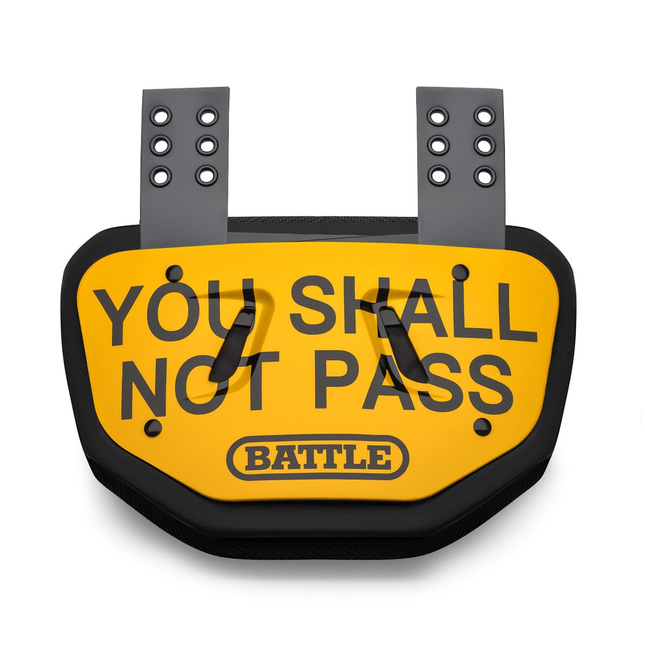 Shall Not Pass Chrome Football Back Plate - Adult