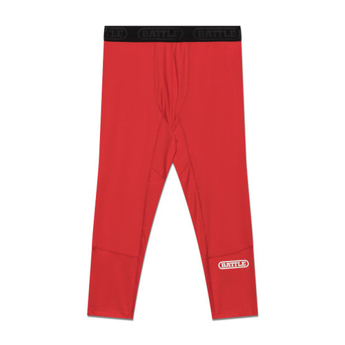 Red; Men's 3/4 Compression Tights