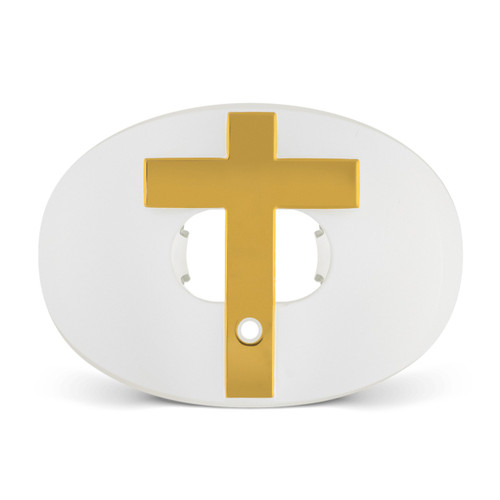 White; "Cross" Chrome Oxygen Football Training Mouthguard