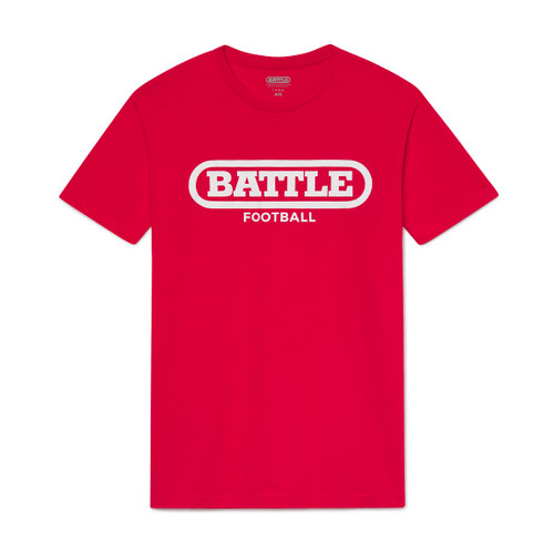Scarlet Red/White; Battle Original Football Comfy Tee For Adults & Youths