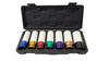 NEW 7pcs 1/2'' Deep Impact Socket Tool Set Coloured Silk Loop Black Plastic Box