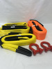 4x4 Recovery Winch Strap & Bow Shackle Towing Tow Set Off Road Hi Vis (BUNDLE 1)