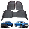3D Custom Floor Mats TPE All Weather Car Liner For VW AMAROK/ FORD RANGER T9 Double Cab 2022+ (Manual & Automatic)