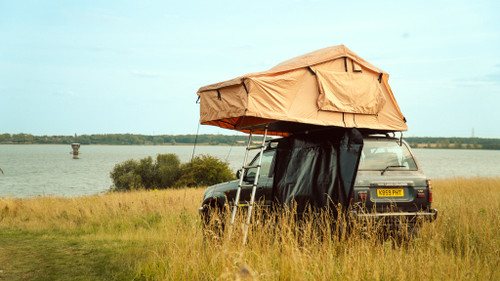 Apex4WD Foldout 3 Person Roof Top Camping Tent Khaki Beige Overland Camp 4x4 Apex4WD Foldout 3 Person Roof Top Camping Tent Khaki Beige Overland Camp 4x4