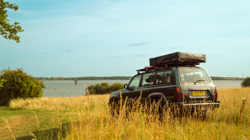 Apex4WD Foldout 3 Person Roof Top Camping Tent Khaki Beige Overland Camp 4x4