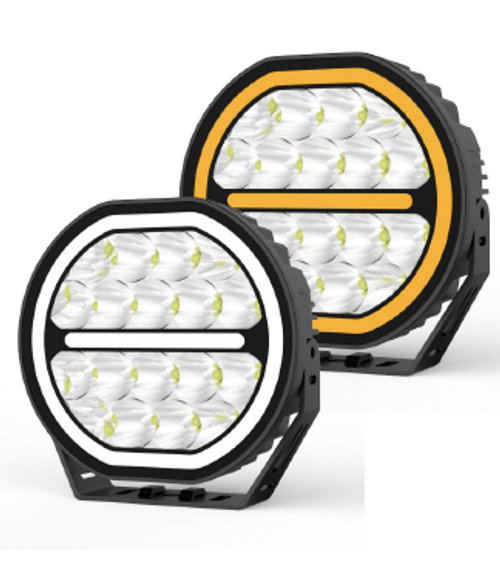 SUPALUX 90w 7 inch LED Driving Spotlight with White & Amber DRL (Daytime Running Light) Spot Light