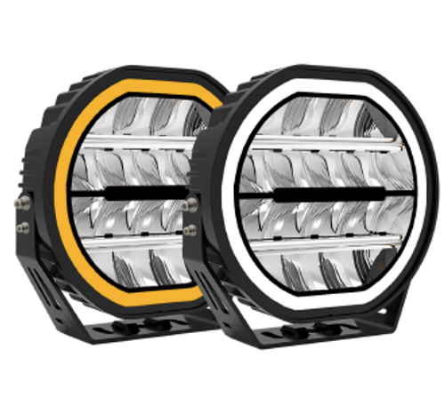 SUPALUX 160w 9 inch LED Driving Spotlight with White & Amber DRL (Daytime Running Light) Spot Light