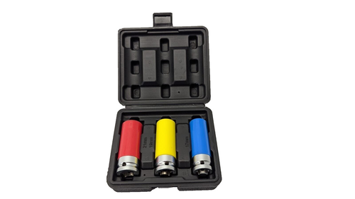 NEW 3pcs 1/2'' Deep Impact Wheel Nut Socket Set Coloured in Black Plastic Box NEW 3pcs 1/2'' Deep Impact Wheel Nut Socket Set Coloured in Black Plastic Box