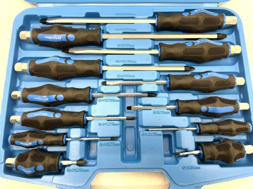 12pcs HEAVY DUTY Magnetic Screwdriver Set Anti-Slip Phillips Slotted Tool Box