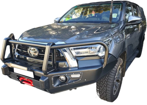 Steel Winch Bumper for Toyota Hilux Mk8 (2020+) Metal Bull Bar Oz Style (Mk9 Revo/ Rocco)