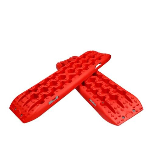 2x Red Recovery Traction Boards Sand Ladder Mud Snow Plastic Set Pair Kit 4x4