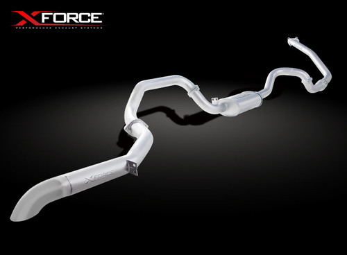 X-Force 3" Full Exhaust - fits Toyota Land Cruiser 80 Series 4.2 TD - 3" Turbo-Back System, 409 Raw Stainless Steel (for track and off road use only)