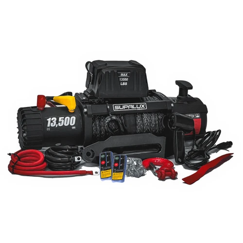 SUPALUX 13500lb 12v Electric Recovery Winch Synthetic Rope IP67 6.5hp 4x4 NEW