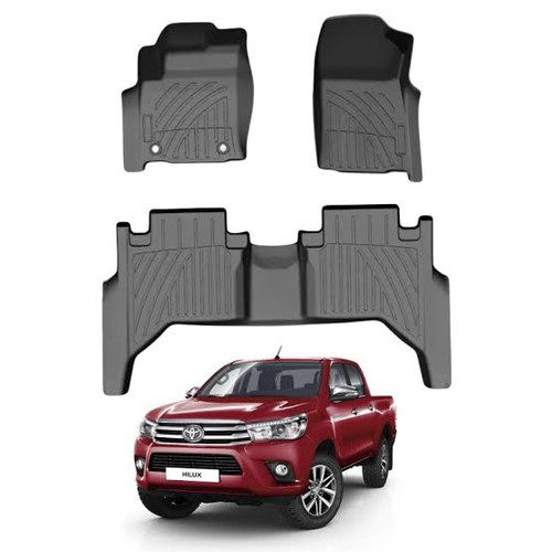 3D Rubber Floor Mats TOYOTA HILUX 2016+ Revo Mk8 AUTO Double Cab Weather Liner