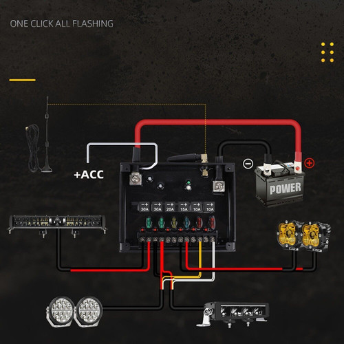 Grab Handle Switch Panel For TOYOTA HILUX (2016+) 6 Gang Wireless Light Control