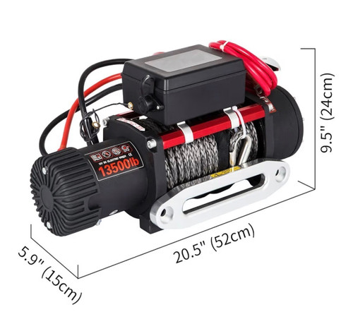 ELECTRIC WINCH 12v 13500lbs SYNTHETIC TRADE CARBON RECOVERY HEAVY DUTY -UK STOCK