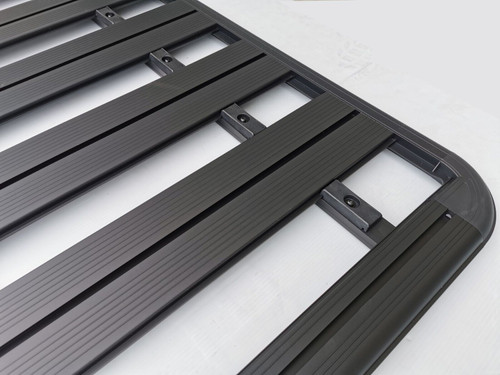 Aluminium Roof Rack 135x125cm Black - Slimline Fitment Flat Slim -Roof Cage ONLY