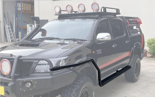 Universal Side Steps & Brush Bars for 4x4 - Steel Metal for Winch Bumper Off Road 4x4 Bullbar Oz Style