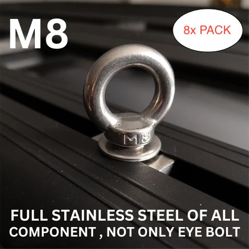 Eye Bolt Tie Down For Aluminium Roof Rack Set of 8 Anchor Kit Cage Heavy Duty