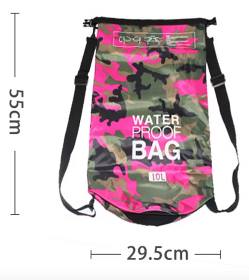 Camo Waterproof Dry Bag - 10L & 20L - Heavy Duty Storage Bag for Camping, Boating, Kayaking, SUP, 4x4, Off Road, Travel, Adventure