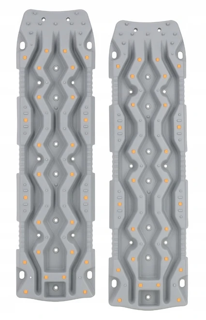 2x GREY Recovery Traction Boards Sand Ladder Mud Snow Plastic Pair 4x4 TRED PRO