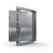 Medium duty security door (MS-7000) featuring a continuous concealed hinge and rounded safety corners.