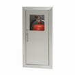 Installed Larsen Architectural Aluminum Surface Mount Extinguisher Cabinet on wall.