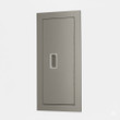 Modern Semi-Recessed Fire Extinguisher Cabinet by Larsen's, built for commercial architectural specs.