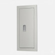 Durable Aluminum Fire Cabinet with 180° opening door and space for 10 lb extinguisher.
