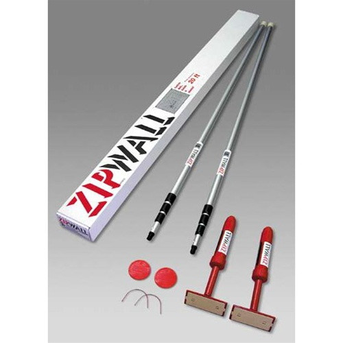 ZipWall® Kit w/20ft poles -2 Pack, poly barrier, poly zipper