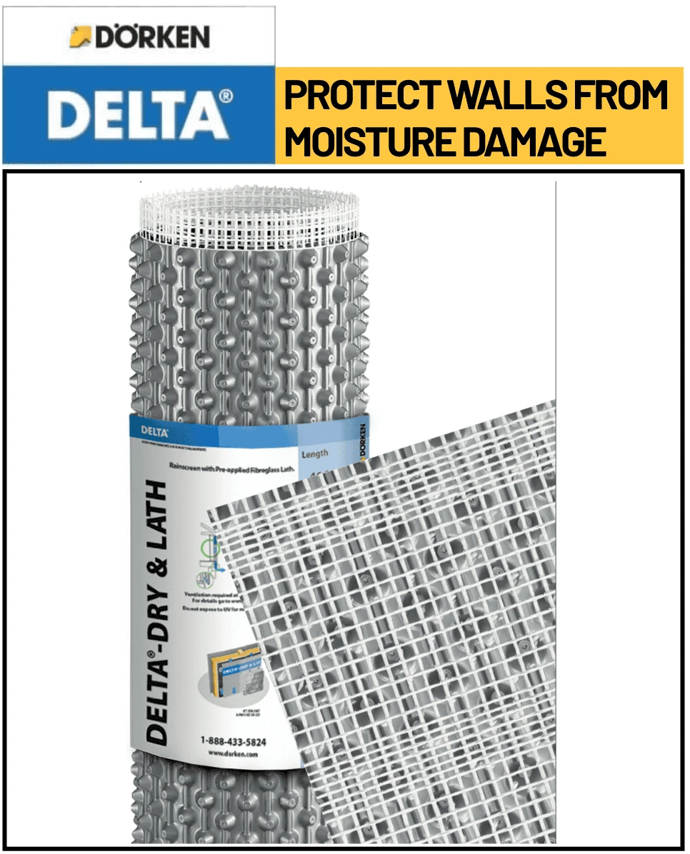 DELTA®-DRY & LATH Rainscreen 3.28' X 46' Roll (151 sqft) 10.5 mm