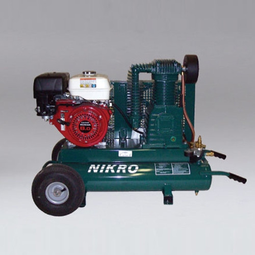 Nikro 860322 - 9 H.P. Honda 2 Stage, 175 PSI Portable Gasoline Compressor