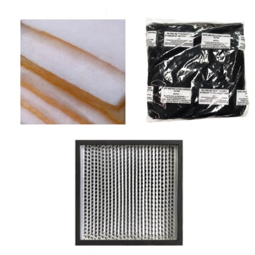 OmniCleanAir OCA500/510 HEPA Filter Replacement Kit for air scrubbers, including certified HEPA and pre-filter components.
