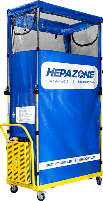 HZ-01 HEPA-Zone tool-free assembly mobile dust containment cart.