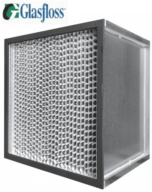Glasfloss 99.99% HEPA filter, 8x8x5-7/8 metal frame for industrial use
