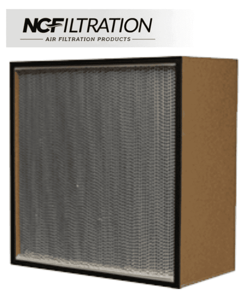 NC Filtration 16x24x11.5 HEPA Filter, 99.97% High-Capacity with deep pleats and particle board frame.