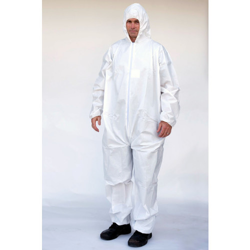 Sunrise Suntech Coverall with hood and elastic wrists white protective suit