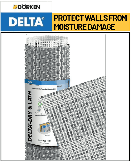 DELTA-DRY & LATH – 12 Roll Skid, 1,812 sqft – Superior drainage & ventilation for walls