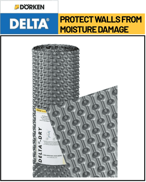 DELTA-DRY Rainscreen – 10.5mm (3.3' x 50', 162.5 sq. ft.) for Moisture Protection