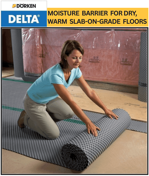 DELTA-FL Subfloor Roll 3'6" x 30' (105 sqft) | Waterproof Underlayment for Basements