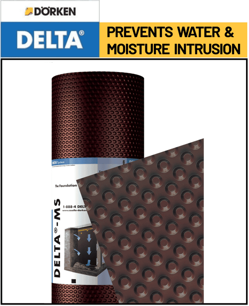 Delta MS Foundation Waterproofing Membrane – Durable Moisture Protection for Basements