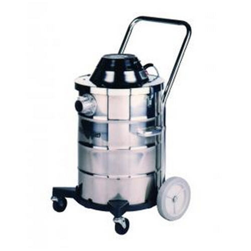 Minuteman Hospital Vacuum with HEPA Filtration. Full side view, 15 gallon stainless steel tank.