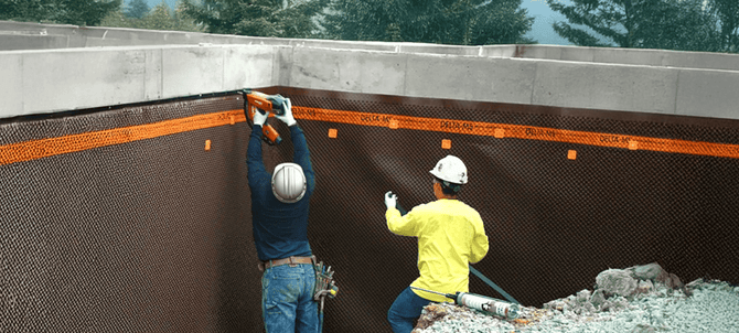 DELTA®-MS Membrane: Best Below Grade Moisture Barrier for Basement Walls