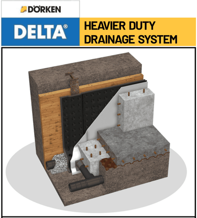 Grant Drainage レギンス DELTA®-DRAIN 6000 is a high-performance 2-layer drainage composite